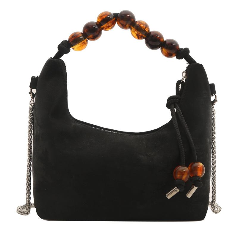 Сумка с бисером, универсальная сумка через плечо, сумка-мессенджер с цепочкой, сумка-пельмень в стиле ретро для женщин