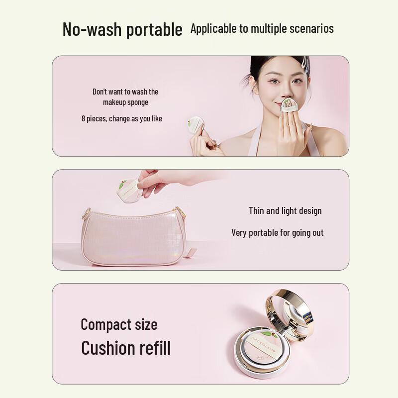 Ermutao Farm Series Peach Disposable Powder Puffs (16 Count)