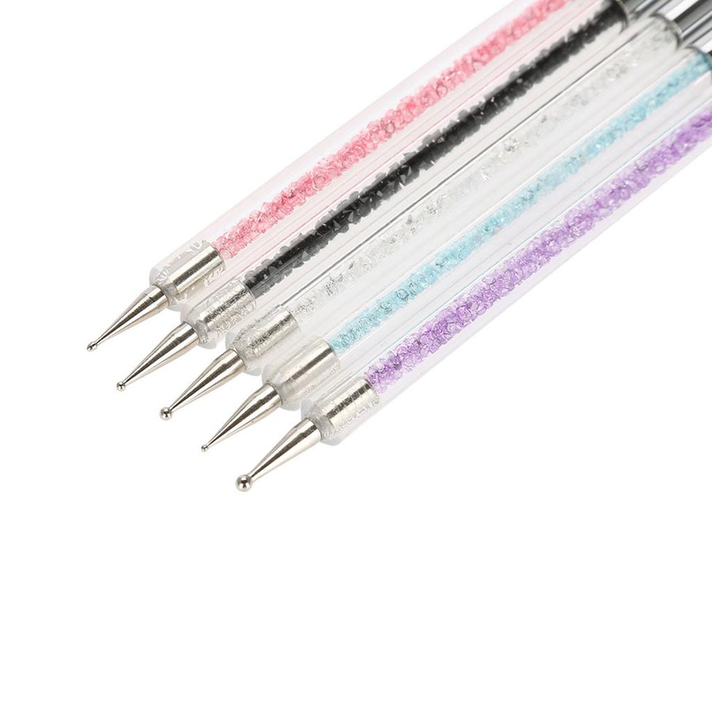5PCS Double Heads Crystal Dotting Manicure Tools Painting Dot Pen Nail Art Paint Set