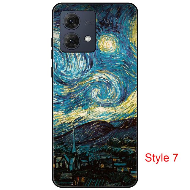 Чехол для Motorola Moto G84 Cartton Cute on Moto G 84, черный чехол, чехол 6,5 дюйма, противоударный, мягкий бампер, противоскользящий, прочный ТПУ