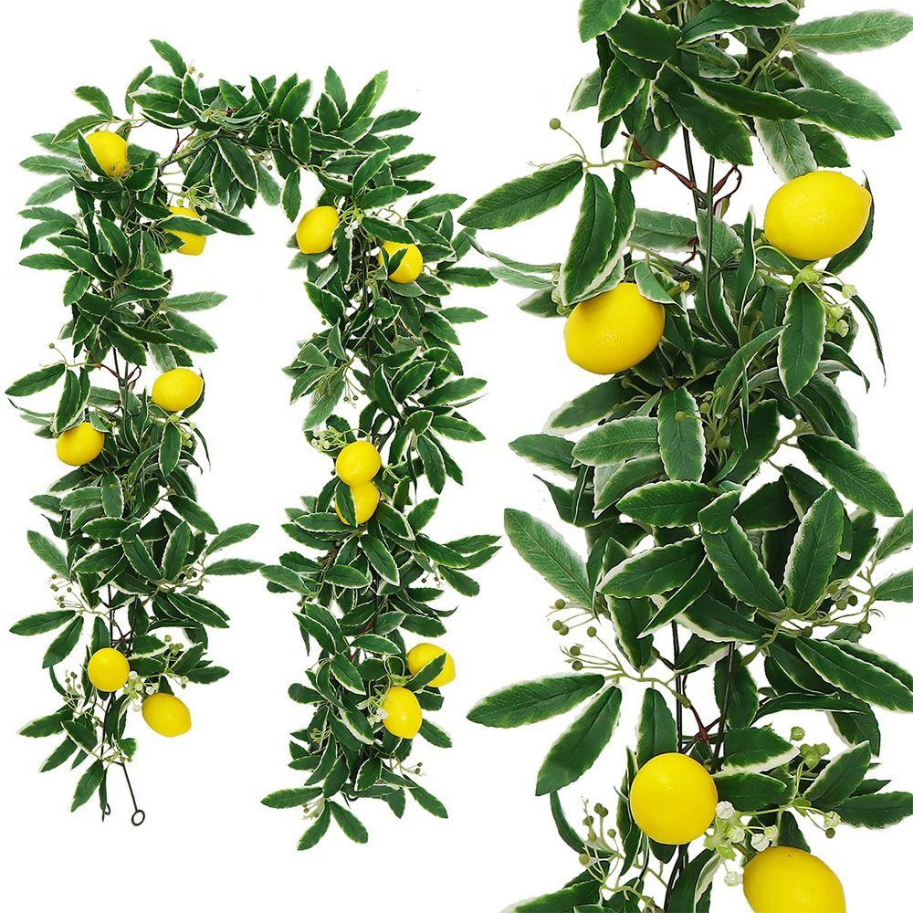 Real Touch Artificial Lemon Garland Green Plant Faux Fruit Vine  Door Wall Table Decor