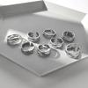 Day Gift Personality Korean Style Jewelry Men Geometric Ring Punk Finger Buckle Line Ring