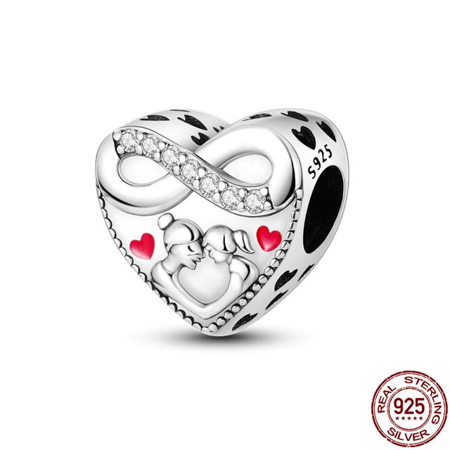 Новый из 925 серебряных бусин, подходящий для браслета, подвески, ювелирные изделия своими руками для женщин, подарок
