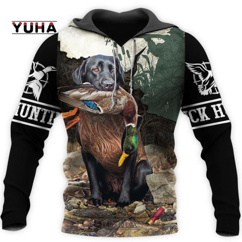 Duck Hunting 3D All Over Printed Mens Hoodie Unisex Hoodies Sweatshirt Autumn Duck with Green Head Streetwear Casual Jacket Trac