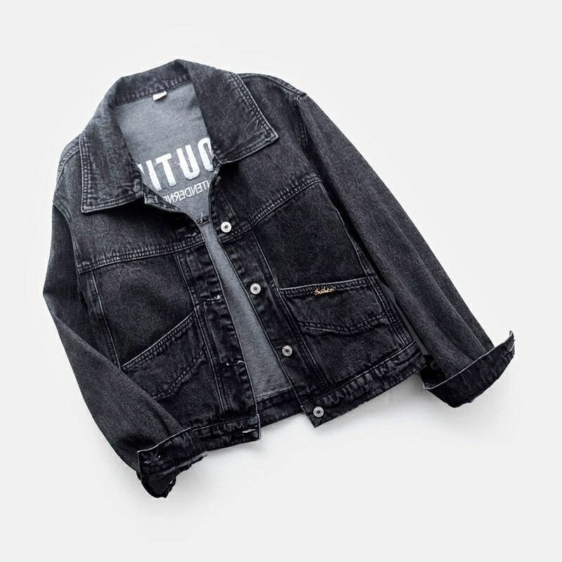 Женское потертое пальто с воротником, женская укороченная джинсовая куртка, рваный джинсовый кардиган для девочек, шаль