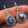 Handmade 925 Sterling Silver Charm Jewelry Labradorite Gemstone Women Dangle Earring