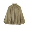 Women's Jacket Oversized Streetwear Casual Sleeve Lapel Collar Zip Front Pleated Shirts