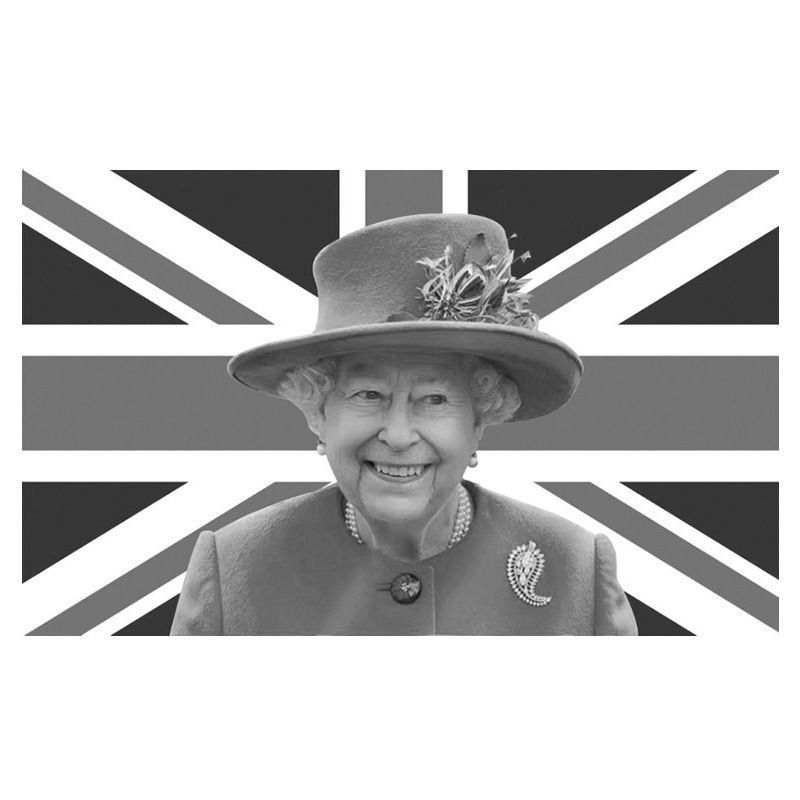 Elizabeth Ii Queen Mourning Flag Polyester Fabric For Tribute And Memorial Display