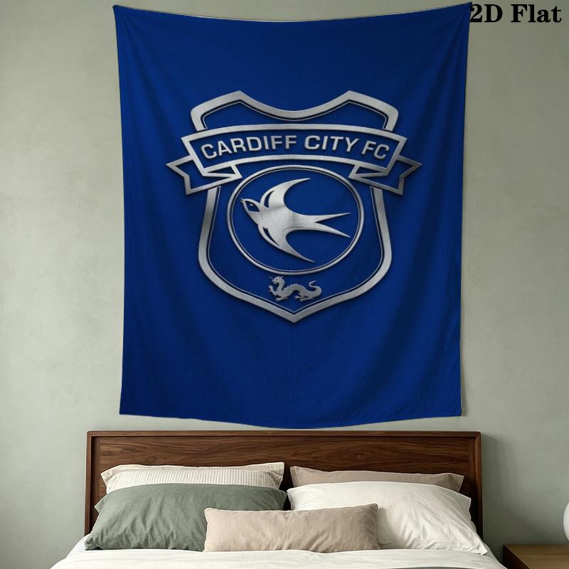 Cardiff City FC Wall Tapestry Aesthetic Wall Hanging Printed Fabric Blanket Decorative Tapestries for Bedroom Living Room Home Decor
