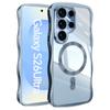 Магнитный Чехол с Покрытием Для Magsafe Для Samsung Galaxy S26 S25 Ultra S24 Plus Электроplated Волнистая Рамка Прозрачный Мягкий Силиконовый Чехол
