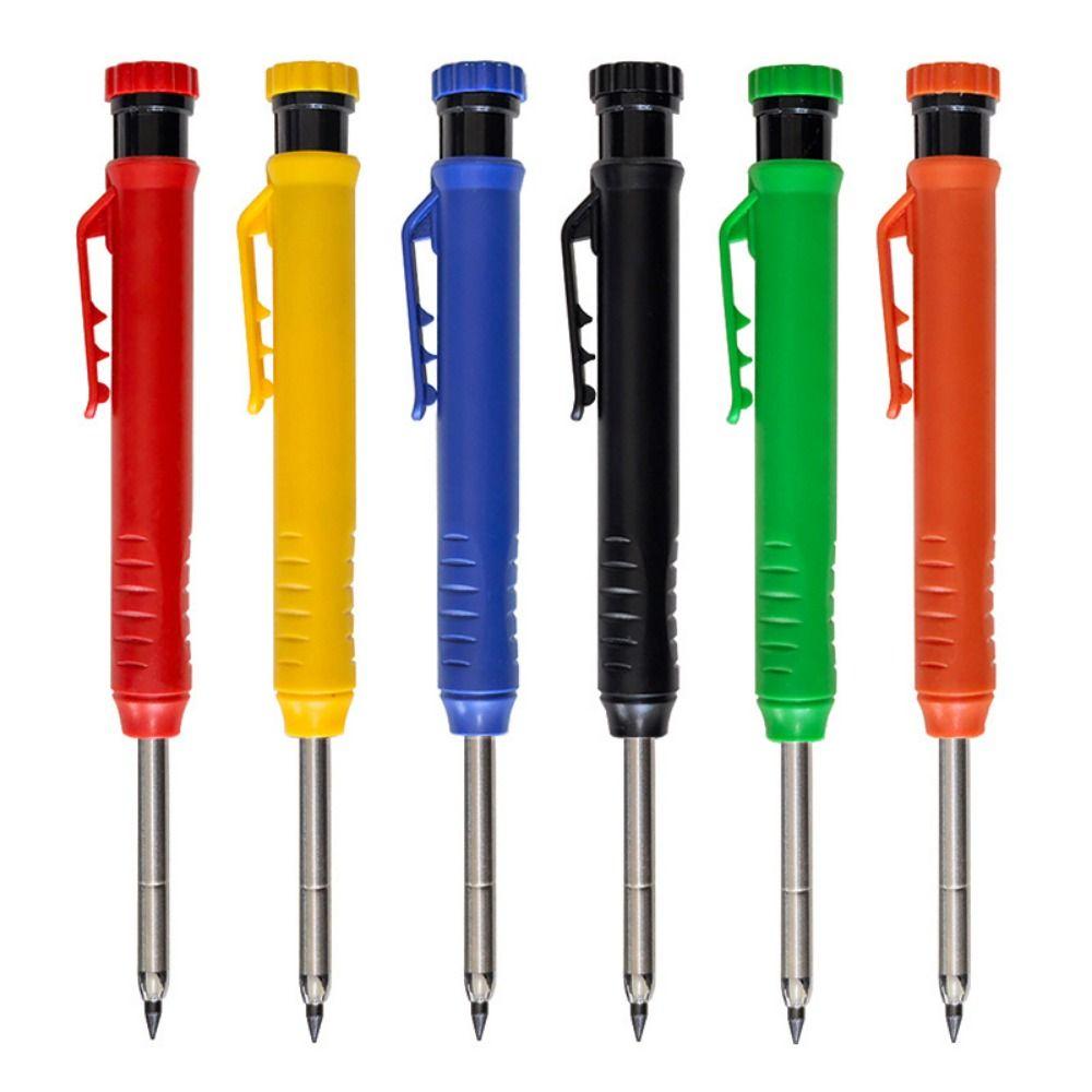 10 шт. Механический плотницкий карандаш прочной конструкции с 9 стержнями, длинным грифелем, маркером для глубоких отверстий, встроенной точилкой