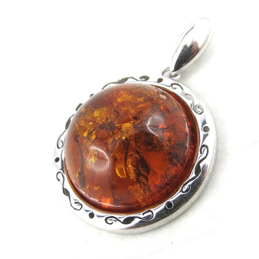 Les Trésors De Lily [N2181] - Серебряный кулон «Вдохновение» Янтарь (родиевое покрытие) - 26 мм