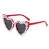 2026 Cute Heart Sunglasses Pearl Beaded Frame UV Blocking Trendy Eyewear For Women and Girls KJ211