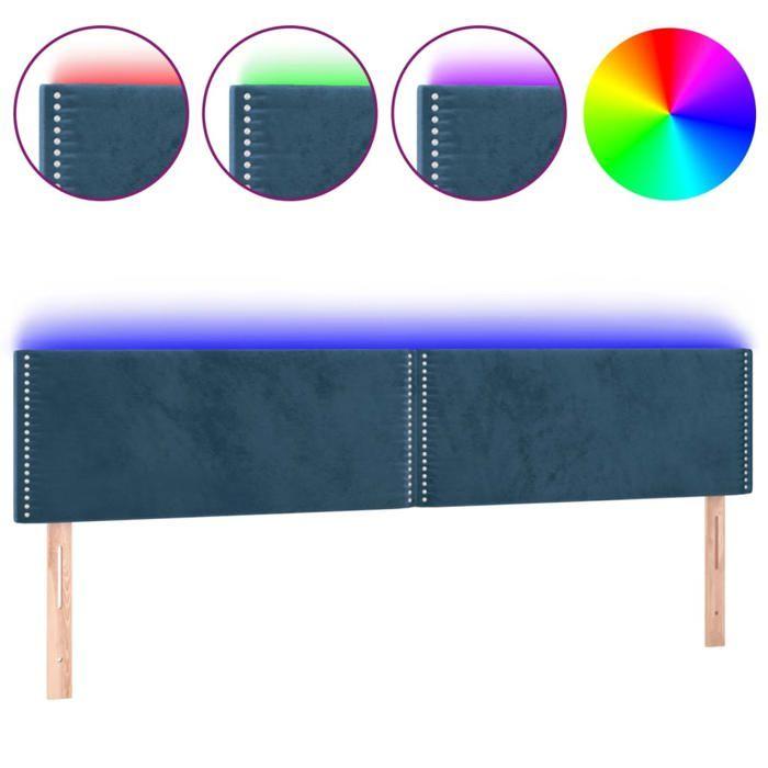 VidaXL LED Headboard Bedroom Furniture Double Bed Accessory Head of Bed Frame Interior Dark Blue 3121542