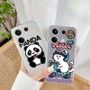 Cute Panda Patterned Soft Silicone Clear Case For Xiaomi Redmi Note 13 Pro Poco C65 Samsung A55 A35 M35 S24 iPhone Camera Protective Shockproof Cover