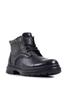 Men's Fashion Genuine Leather Flat Heeled Booties Black Boots. Shoes