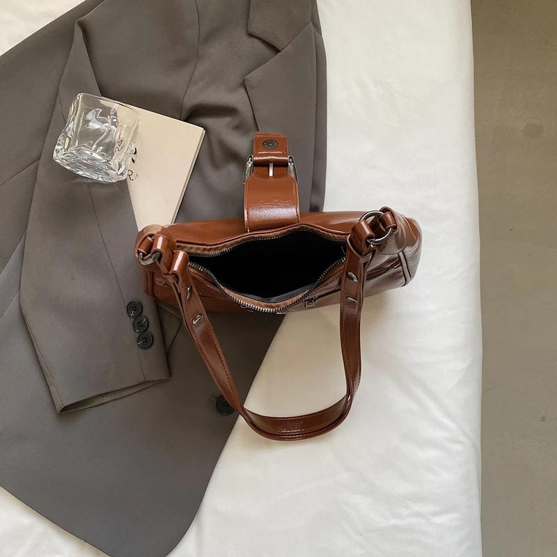 2024 Зимний поясной дизайн Y2K ретро-дизайн маленькая сумка через плечо из искусственной кожи женские модные сумки новая трендовая сумка через плечо