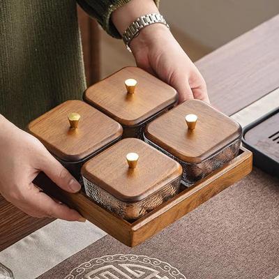 Поднос для фруктов из грецкого ореха, поднос для закусок, бытовой разделенный инвентарь для сухофруктов, конфетница из стекла, поднос для фруктов, тарелка для водных фруктов