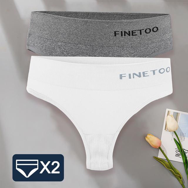 FINETOO 2 шт./компл. M-XXL Bodyshaper трусики-стринги женское тонкое нижнее белье женское нижнее белье сексуальные женские стринги трусы с высокой талией