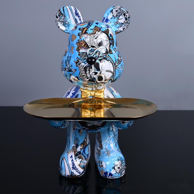 House Decoration Colorful Bear Sculptures Figure Ornaments Nordic Office Table Modern Art Resin Decor Cute Statue