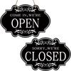 Double Sided Hanging Sign With Ring Open and Closed Coffee Bar Business Sign Shop