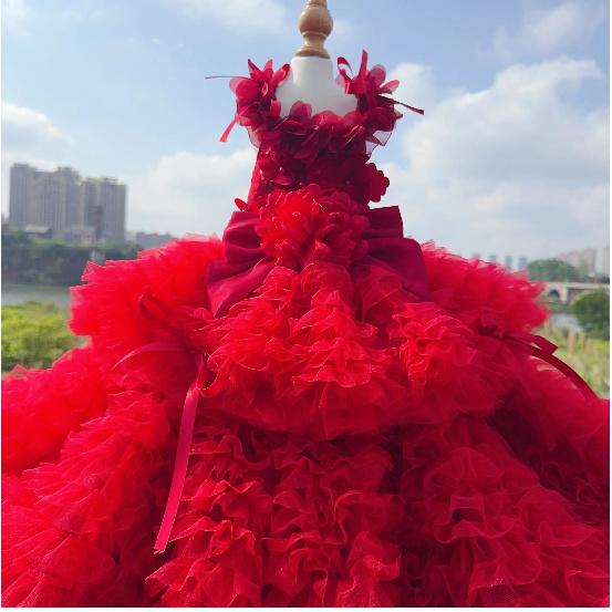 Luxury Handmade Pet Dog Princess Dress - Lace Flower Design for Small & Medium Dogs - Ideal for Halloween & Special - Pet Appare