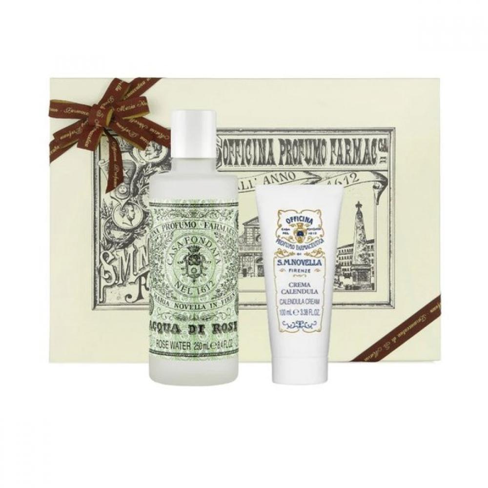Santa Maria Novella Set Aqua Di Rose 250ml + Crema Calendula 100ml