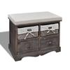 vidaXL Banc De Rangement Marron 62x33x42 Cm Bois De Paulownia