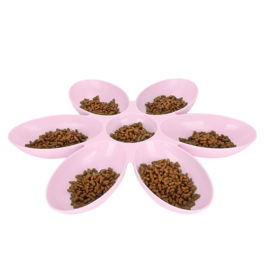 Cat Bowls FoodGrade Flower Petals Shaped 6 Grids Pet Feeding Bowl for Food and Water