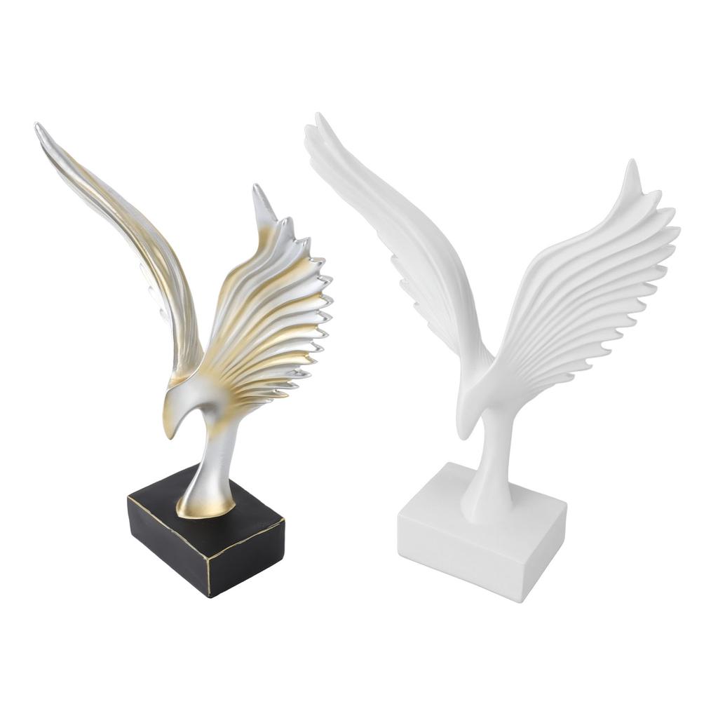 Resin Eagle Figurine Home Decor Abstract Eagle Wing Statue Sculpture Ornament Crafts Office Desk Dec