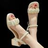 2024 Summer Fashion Sandals Fairy Style Slippers Bow High Heels Women Shoes Pumps
