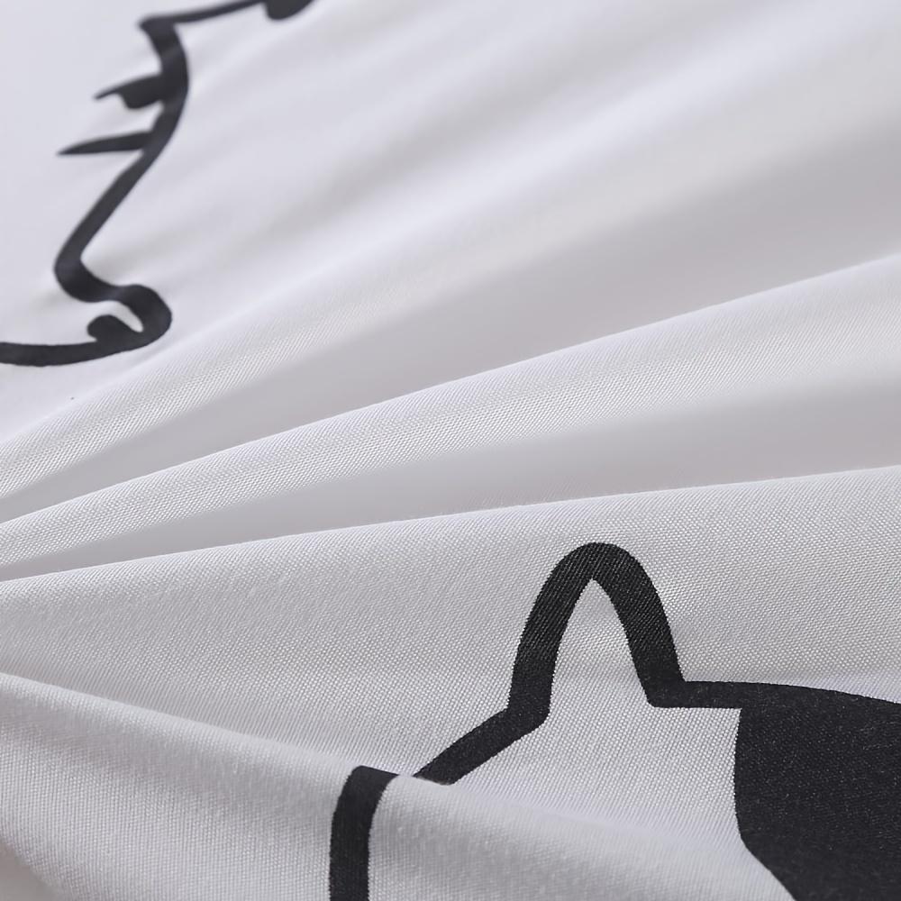 Комплект из 3 пододеяльников с охлаждающим мягким рисунком «Кошка», постель в сумке с завязками по углам и застежкой-молнией, современный принт в стиле кавайи, легкий уход