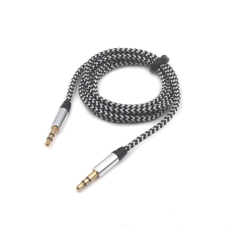 Colorful 3.5mm Braided Metal Shell Audio Cable - Male To Male AUX Connection