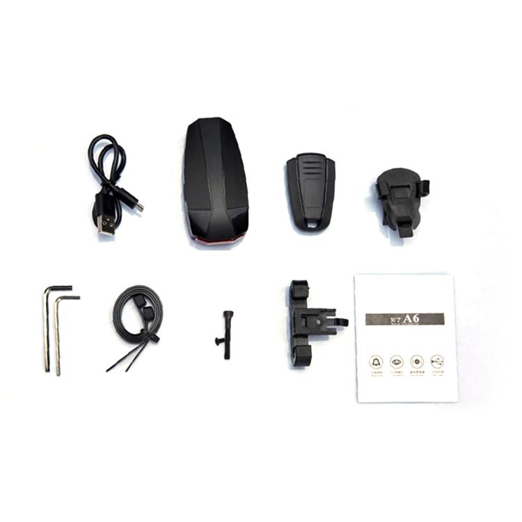 ANTUSI A6 USB Charging COB Light Source Smart Cycling Bike Warning Alarm Tail Light with Remote Control