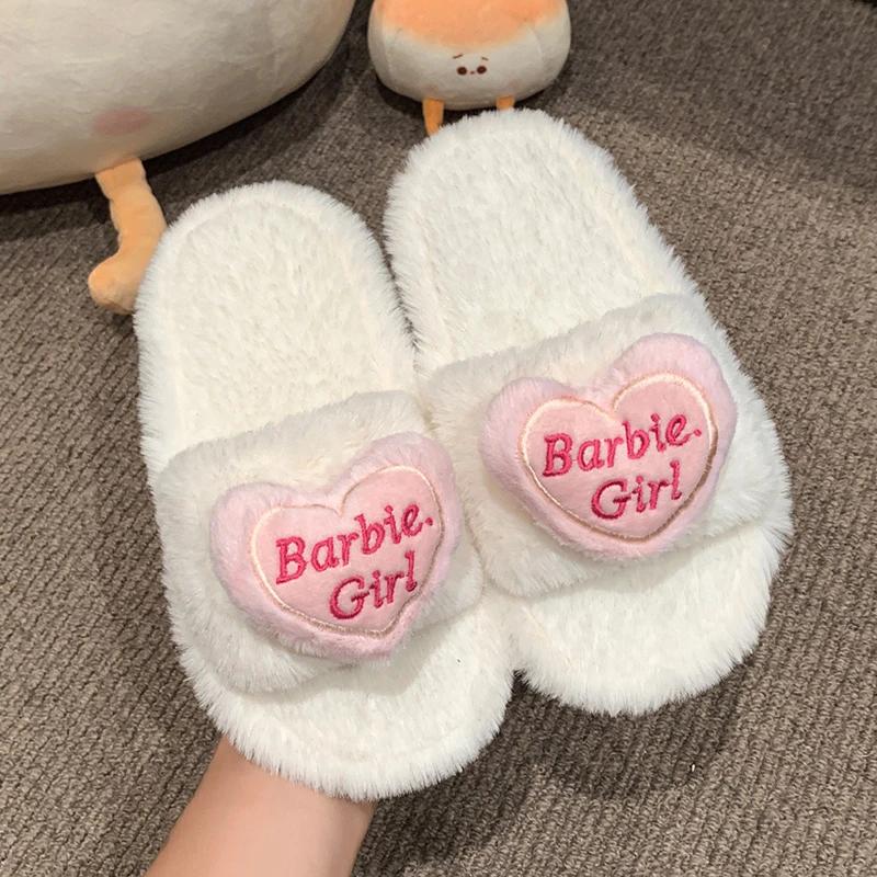 2024 Детские теплые плюшевые туфли для девочек, зимние новые модные тапочки в корейском стиле с мягкой подошвой, нескользящие, универсальные, шикарные