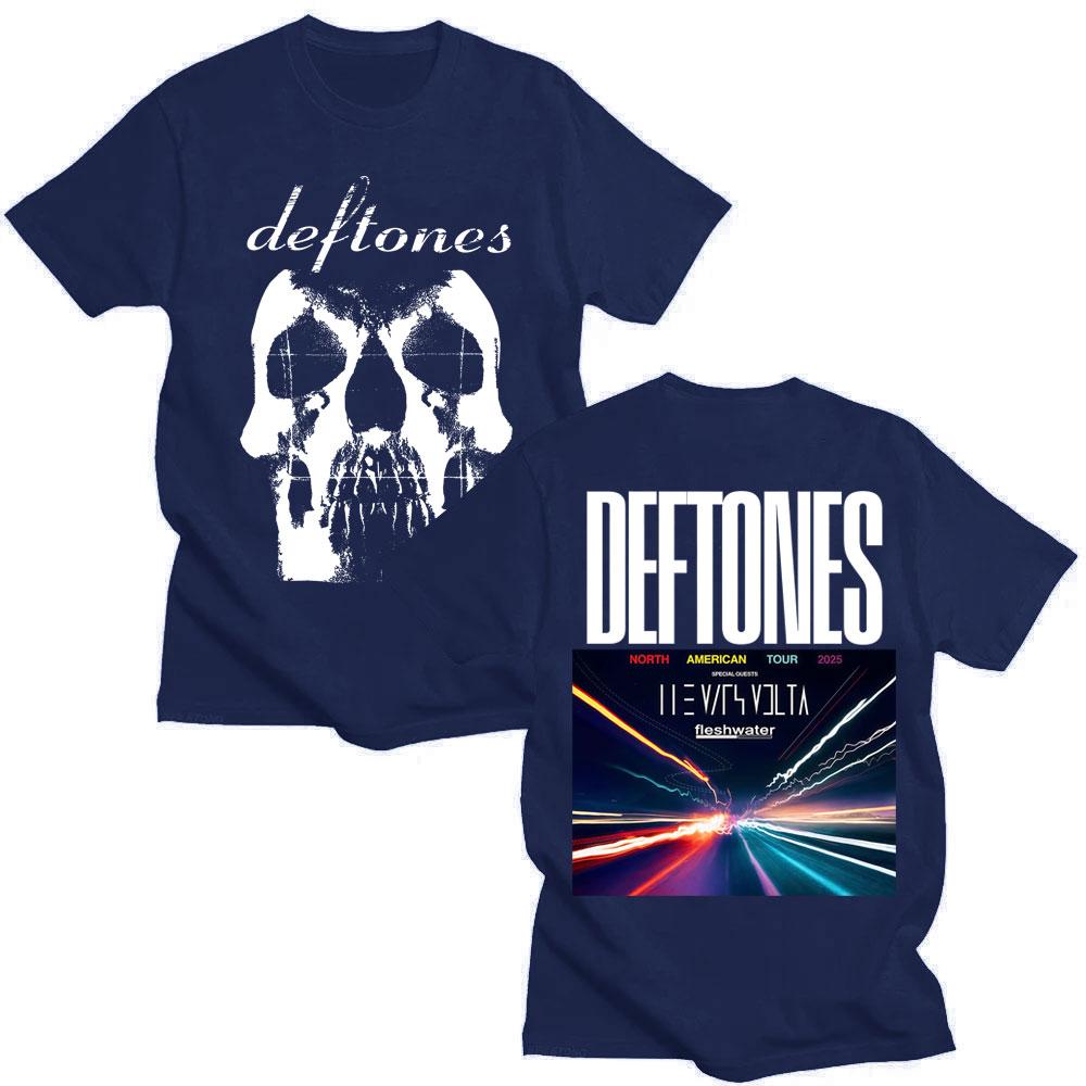 Хип-хоп Рок Deftones Североамериканский тур 2025 Футболка Модная Винтажная Мужская Женская Хипстерские футболки Хлопковая Свободная Футболка Подарки для фанатов