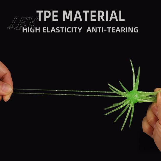 Tear Resistant Soft Baits 2Pcs Bionic Sea Urchin Lure, 11cm/10g Floating Topwater Artificial Durable TPE Lures Bait, Fuzzy Lure for Freshwater