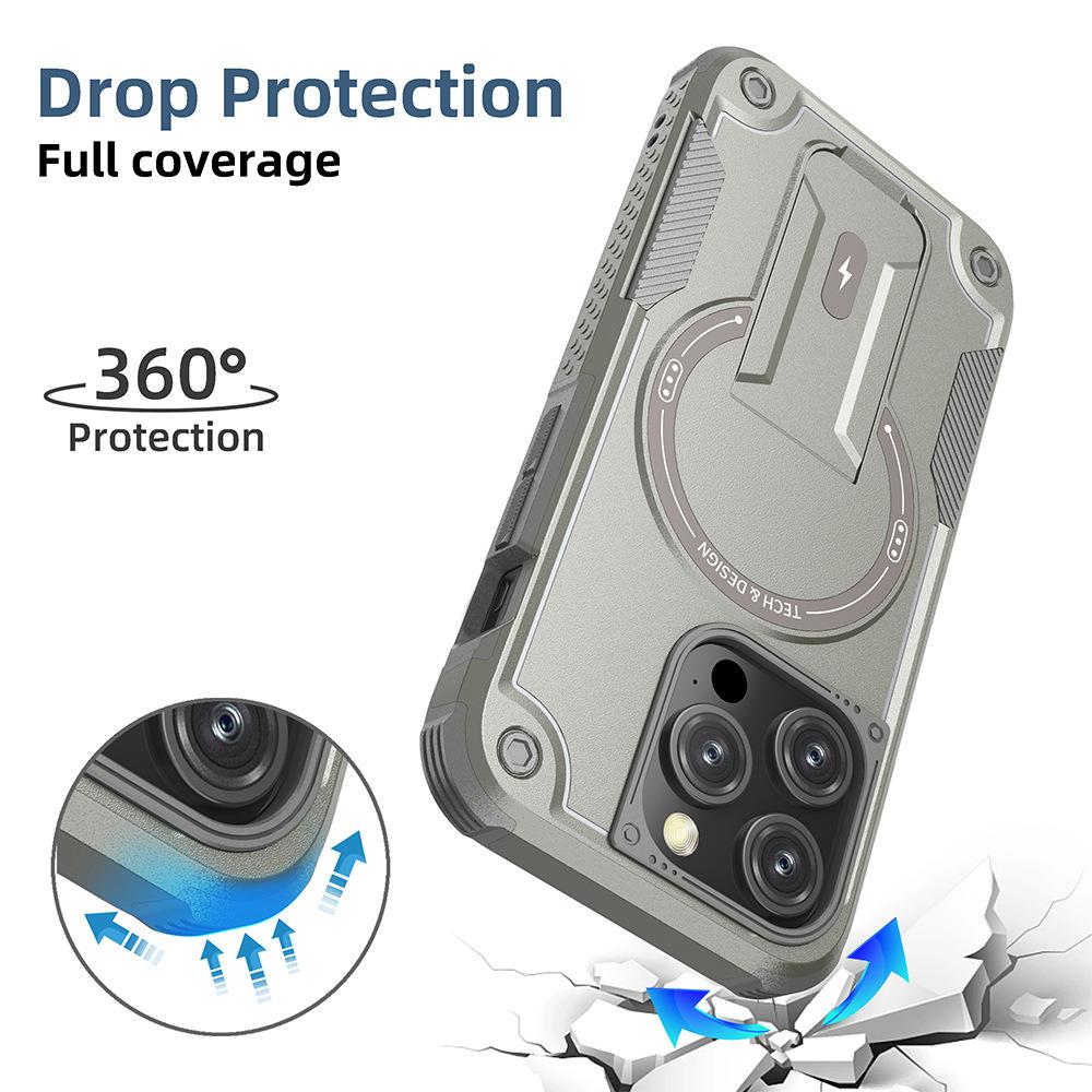 Бронированный магнитный чехол для телефона для iPhone 11 12 14 16 Pro 16 15 14 13 12 Pro Max для Samsung S21 A35 A36 S22 S23 S24 Ultra FE Высококачественный противоударный чехол