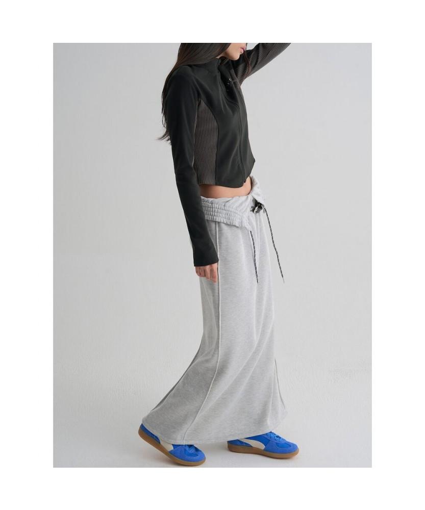 8SECONDS Long Waist Modified Slit Skirt Gray