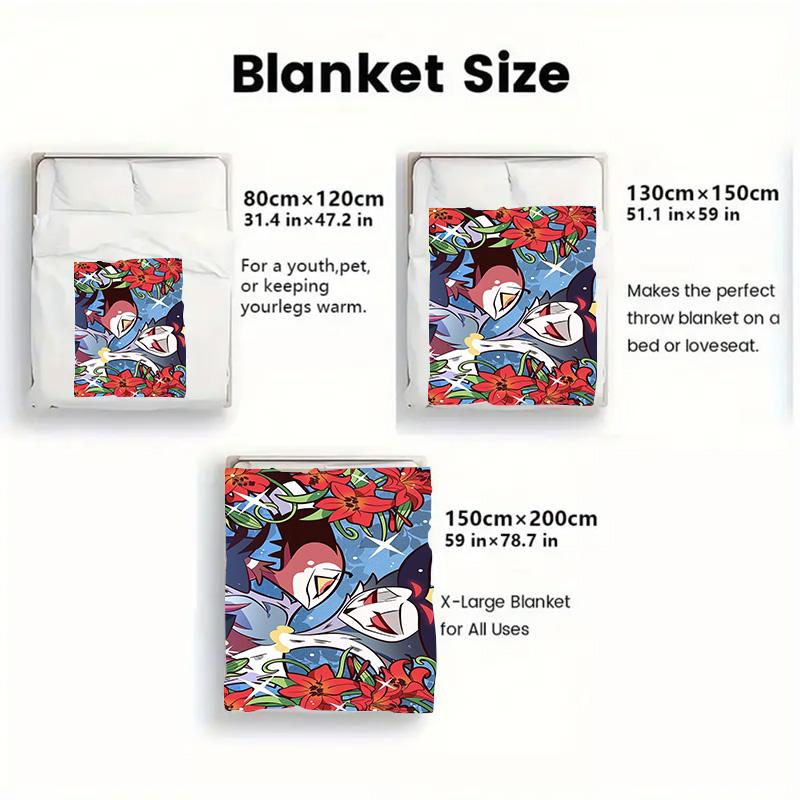 Helluva Boss 2D Flat Pattern Flannel Blanket High quality All Seasons Warmth and Comfort Perfect for Christmas Gifts.MMT0918194