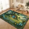 Mushroom Forest Theme Crystal Velvet Floor Rug Personalized Custom Name Text Warm Carpet Home Decoration