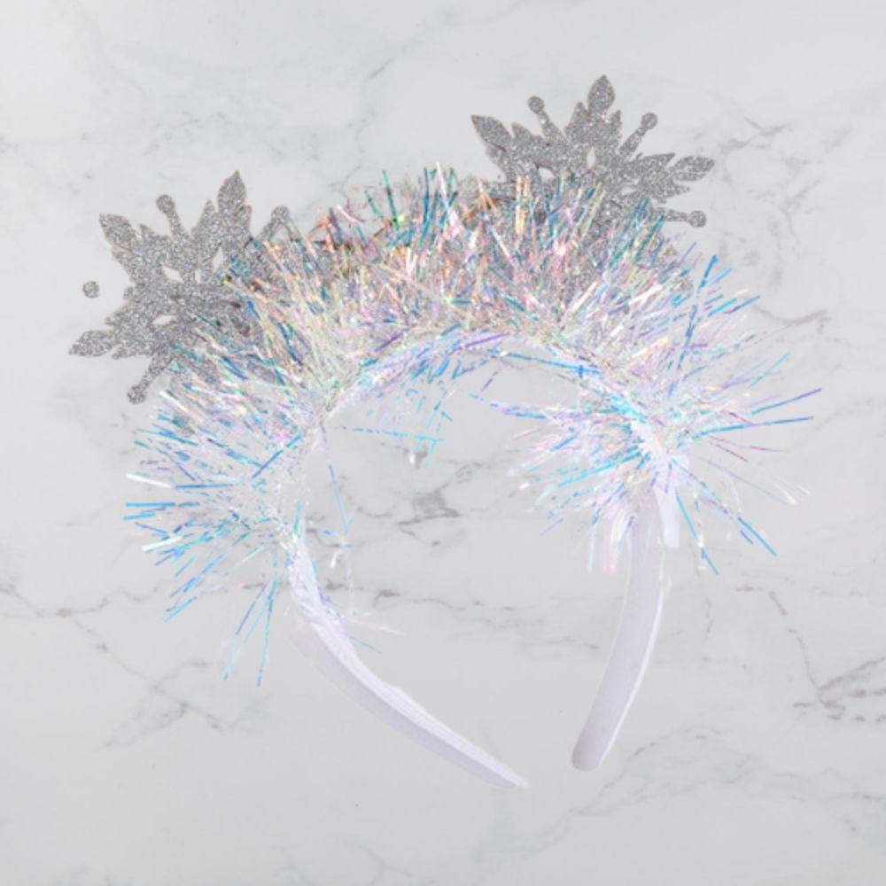 Пластиковый головной убор в виде снежинки, цветная лента, косплей-повязки на голову, рождественские фестивальные подарки