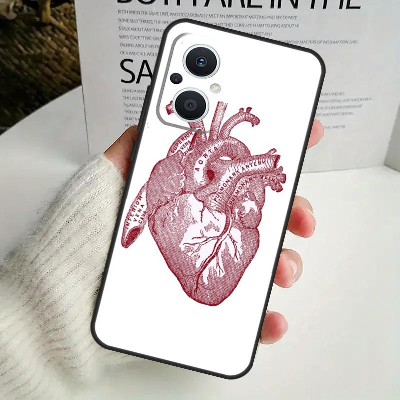 Anatomical Heart Anatomy Case For OPPO Reno 11F 10 Pro 4 5 6 7 8 Lite 4Z 5Z 8T OPPO Find X6 X5 Pro X2 X3 Neo Cover