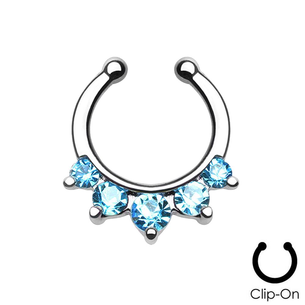 16 г стальной золотой фианит поддельный пирсинг септум смешанные стили ложный септум носовые кольца кликеры мужские украшения для тела пирсинг нариз дайт хеликс