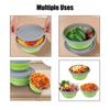 3 Pieces Bowl Sets Portable Picnic Camping Bowl Set Silicone Folding Bowls with Lid Foldable Fruit Salad Bowl Foldable Lunch Box