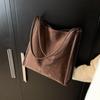 Winter Simple Fashion Women's Bag Retro Frosted Suede Large Capacity Shopper Totes Solid Color Underarm Shoulder Bag