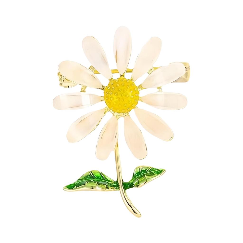 Intricate Daisy Flower Alloy Brooch Secure Pin For Dresses Coats Hats Bags Elegant Fashion Accessory Clothing Accessories