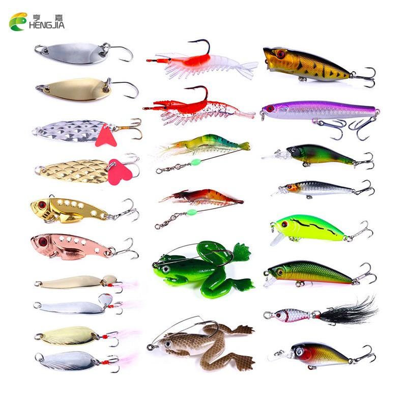 Fishing Lures Set Minnow Crankbait Popper Spoon Soft Bait Pencil Micro Freshwater Saltwater