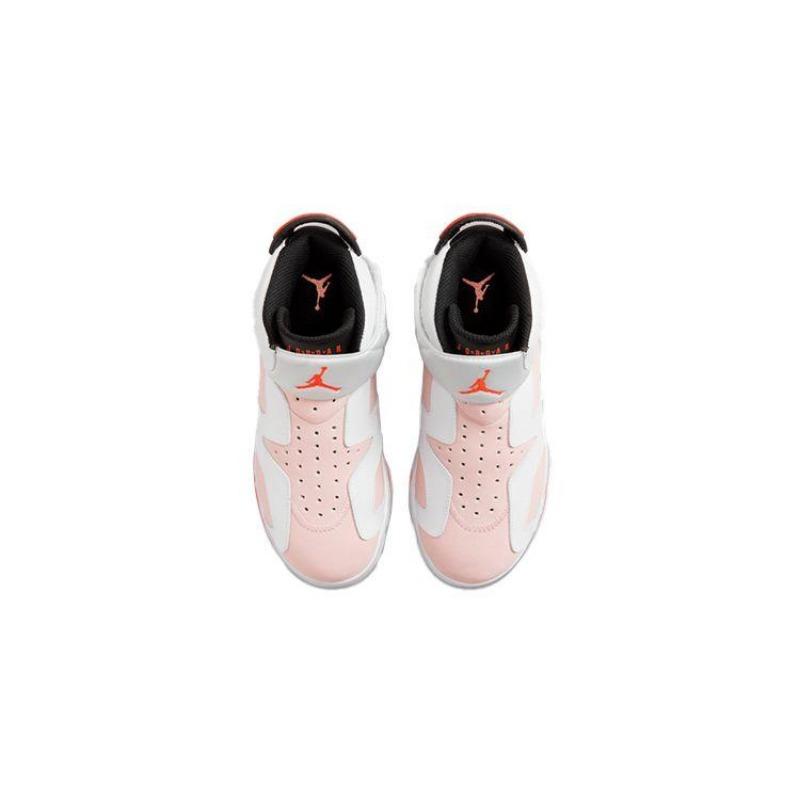 Air Jordan 6 Little Flex kids high-top basketball shoes black/white/pink DR8497-661