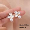 Pure White Women's Dangle Earrings Blooming Flower Acrylic Enamel Butterfly Imitation Pearl Heart Hanging Earrings Elegant Brinc